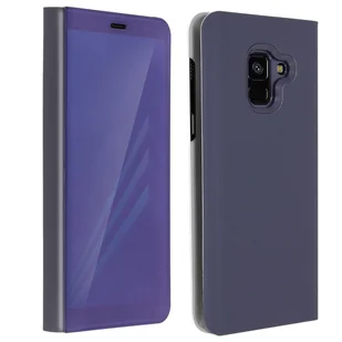 Etui z klapką, lustrzane etui do Samsunga Galaxy A8, stojące etui – fioletowe - Etui i futerały do telefonów - miniaturka - grafika 1