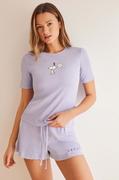 Piżamy damskie - women'secret piżama bawełniana Snoopy kolor fioletowy bawełniana - miniaturka - grafika 1