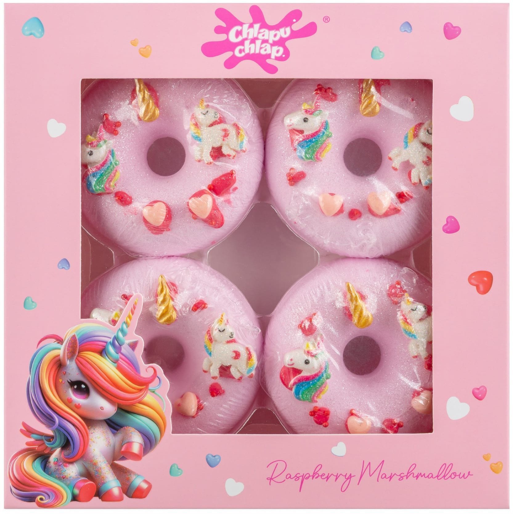 CHLAPU CHLAP Donut d/kąp.-pianka malin.róż4szt