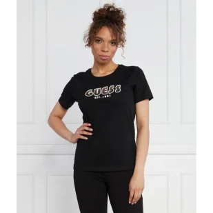 GUESS T-shirt SS CN SHADED LOGO TEE | Regular Fit - Koszulki i topy damskie - miniaturka - grafika 1