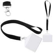 Przybory szkolne - Identyfikator poziomy holder przezroczysty kieszonka 100x65mm + smycz 90cm - miniaturka - grafika 1