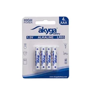 Baterie i akcesoria - Bateria alkaliczna Akyga AAA LR03 Zn-MnO2, 1.5V/1300mAh 4szt/blister - miniaturka - grafika 1