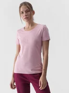 Koszulki sportowe damskie - Damski t-shirt z nadrukiem 4F 4FWMM00TTSHF1846 - różowy - miniaturka - grafika 1