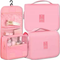 Kosmetyczki, organizery i kuferki - Kosmetyczka Wisząca Podróżna Z Haczykiem Różowa Xl - miniaturka - grafika 1