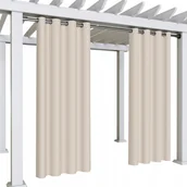 Zasłony - Zasłona gotowa ogrodowa 180x155 wodoodporne zasłony na przelotkach na taras - miniaturka - grafika 1