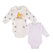 Body dla niemowląt - Tup Tup, Dziewczęce body z długim rękawem, dwupak, rozmiar 68 - miniaturka - grafika 1