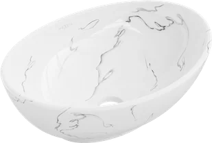 Mexen Elza umywalka nablatowa 40 x 33 cm, biała kamień - 21014081 - Umywalki - miniaturka - grafika 1