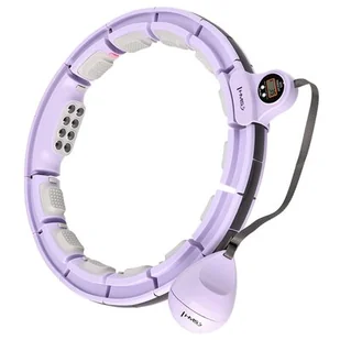 HHM13 HULA HOP VIOLET Z MAGNESAMI I OBCIĄŻNIKIEM + LICZNIK HMS - Pozostały sprzęt i akcesoria do ćwiczeń - miniaturka - grafika 1