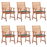 Fotele i krzesła ogrodowe - vidaXL Krzesła ogrodowe z poduszkami, 6 szt., lite drewno akacjowe! 3078347 - miniaturka - grafika 1