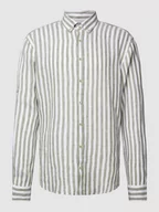 Koszule męskie - Koszula lniana o kroju modern fit z kołnierzykiem typu button down model ‘Dirk’ - miniaturka - grafika 1