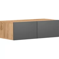 Szafki do salonu - Szafka Wisząca B800 Grafit Barcelona Vivaldi Meble Grafit, Dąb Craft Złoty - miniaturka - grafika 1