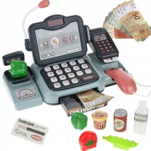 Duża Kasa Sklepowa Fiskalna Dla Dzieci Kalkulator Produkty - Zabawy w naśladowanie dorosłych - miniaturka - grafika 1