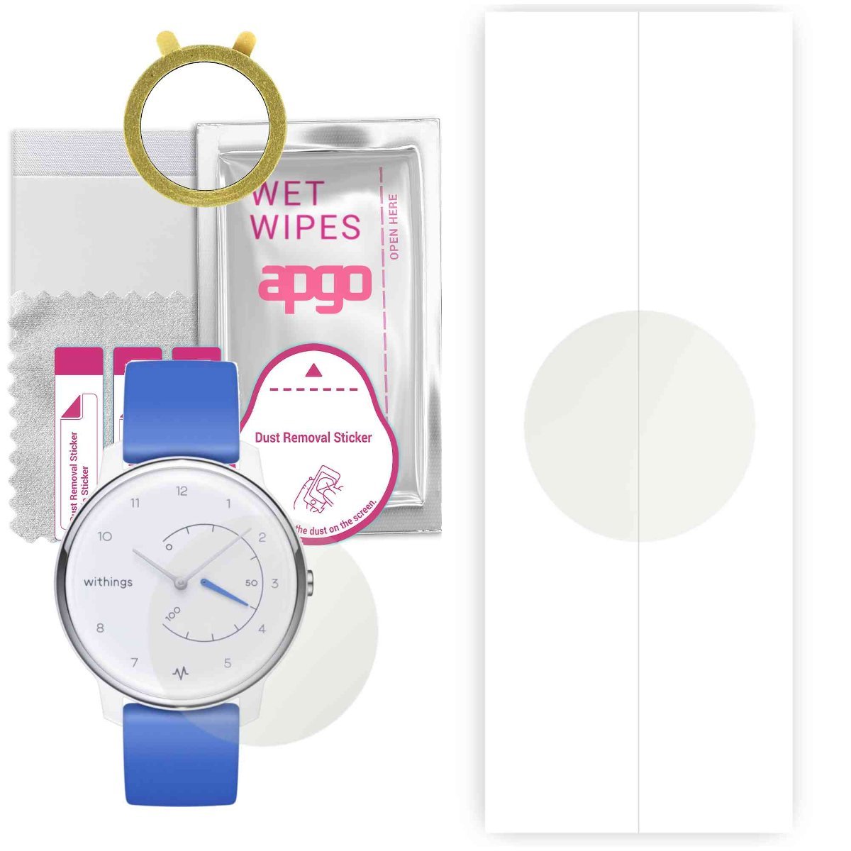 1x Folia hydrożelowa MATOWA do Withings Move ECG - apgo Smartwatch Hydrogel MATTE Protection Ochrona na ekran smartwatcha