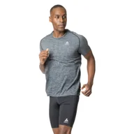 Koszulki sportowe męskie - Męska koszulka do biegania Odlo Essential Seamless grey melange - M - miniaturka - grafika 1