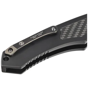 Nóż automatyczny Heretic Pariah-A Custom DLC Aluminium / Carbon Fiber Inlays, Blued Baker Forge AuroraMai Damascus by Tony Marfione Jr. - Noże - miniaturka - grafika 11