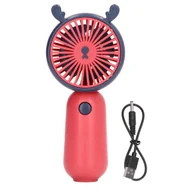 Akcesoria i części AGD - Ręczny wentylator z ładowaniem USB, przenośny, mini, w kolorze różowo-czerwonym, z motywem zwierząt - miniaturka - grafika 1