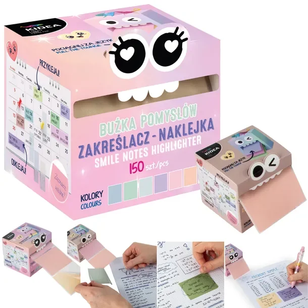 Rolka karteczek samoprzylepnych zakreślasz w rolce Buźka pomysłów naklejka