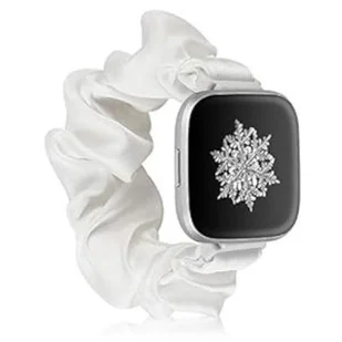BRANSOLETA DO ZEGARKA SCRUNCHIE BIAŁA FITBIT VERSA 1/2/LITE TKANINA - Akcesoria do smartwatchy - miniaturka - grafika 1