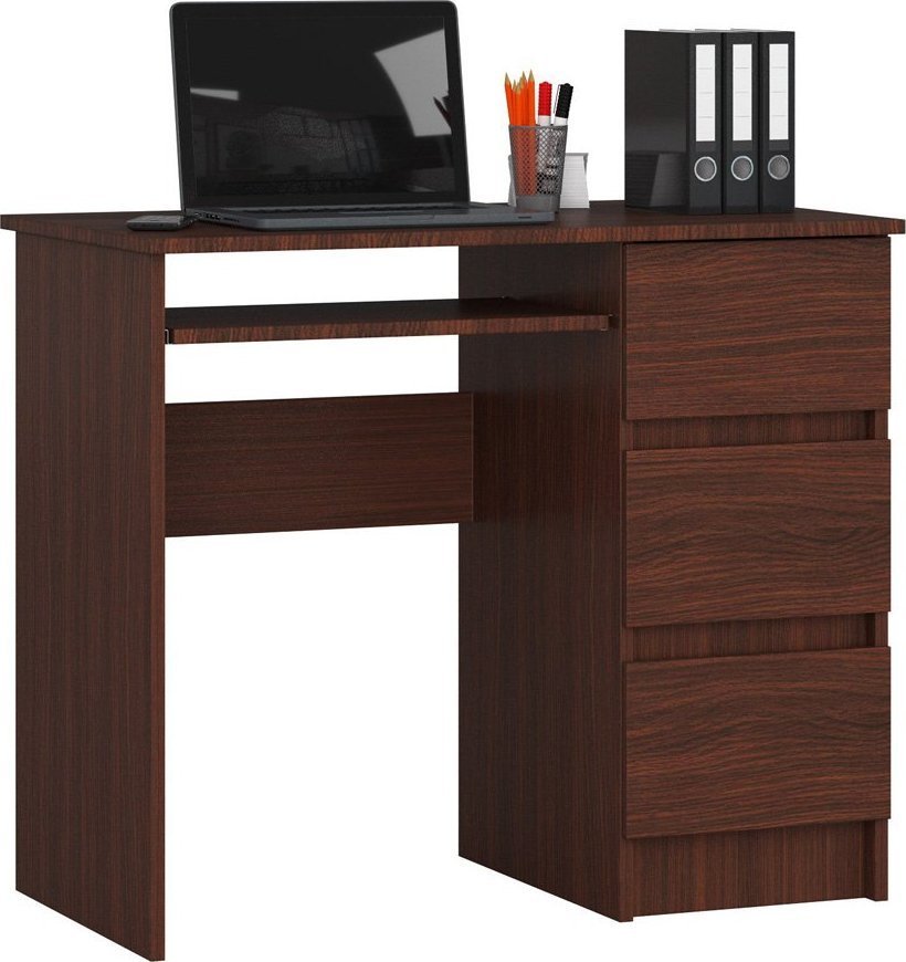 Elior Klasyczne biurko z szufladami wenge - Miren 4X