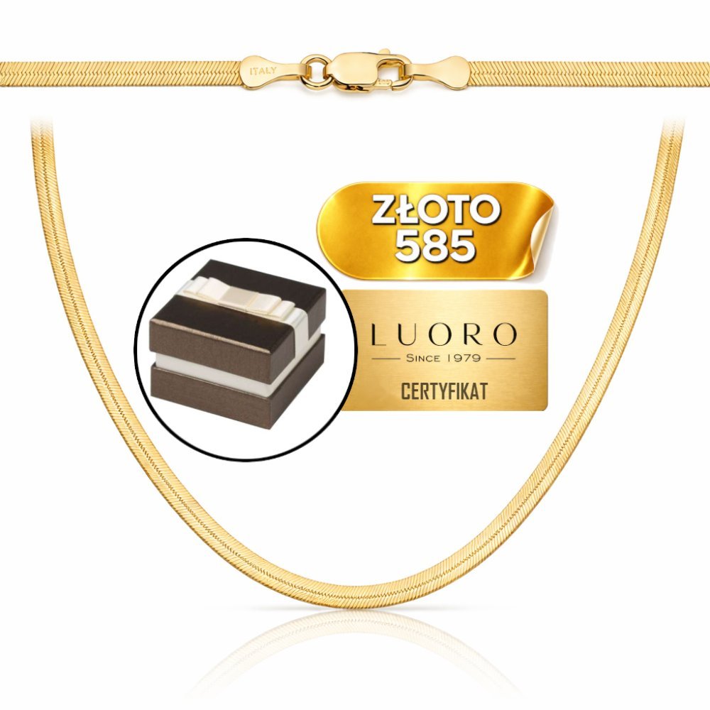 ŁAŃCUSZEK ZŁOTY 585 14K TAŚMA SUPER FLEX 40 CM 2,5 MM ELEGANCKI PREZENT