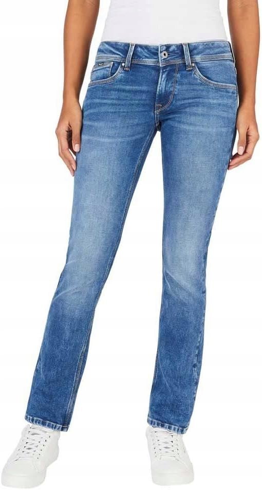 PEPE JEANS NIEBIESKIE JEANSY RURKI Z PRZETARCIAMI WYSOKI STAN 31/32 XTA