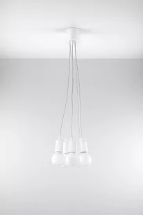 Sollux Lighting Lampa wisząca DIEGO 5 biała NICKEL - Lampy sufitowe - miniaturka - grafika 1