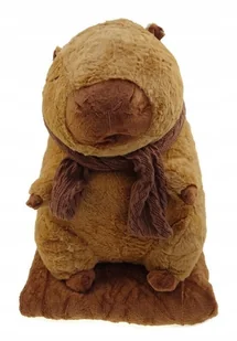 Maskotka KAPIBARA 45 cm z zimowym szaliczkiem kocyk przytulanka 50 CM - Maskotki i pluszaki - miniaturka - grafika 1