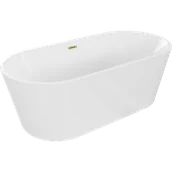 Wanny - Mexen Luna wanna wolnostojąca 140 x 75 cm, biała, przelew złoty szczotkowany - 52031407500-55 - miniaturka - grafika 1