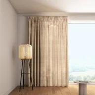 Zasłony - Zasłona na taśmie marszczącej 1 szt., beżowo-biała kratka (1,5x1,5cm), Quadro - miniaturka - grafika 1