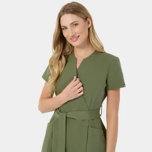 Vena Fartuszek Medyczny Sophia Olive Rozmiar: 48 - Odzież medyczna - miniaturka - grafika 1