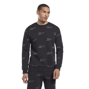 Męska Bluza REEBOK RI AOP CREW HM9322 – Czarny - Bluzy męskie - miniaturka - grafika 1