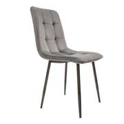 Krzesła - Krzesło welurowe glamour, 44x53x89 cm, ciemny szary - miniaturka - grafika 1