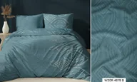 Pościel - Pościel satynowa 160x200 turkusowa geometria zapinana na suwak KARO Satin - miniaturka - grafika 1