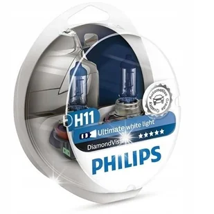 PHILIPS H11 Diamond Vision 5000K BIAŁE ŻARÓWKI SUPER WHITE XENON EFECT - Żarówki samochodowe - miniaturka - grafika 1