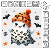 Pasmanteria - Naprasowanka Halloween Ghost Duch Miły 3 do 20cm - miniaturka - grafika 1