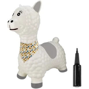 Skoczek Dla Dzieci Do Skakania Z Pompką Alpaka Biały Z Bandaną - Skoczki dla dzieci - miniaturka - grafika 1