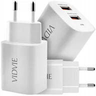Ładowarki do telefonów - Ładowarka Sieciowa Szybka 2x USB VIDVIE PLE250 2.4A 5V Smart ID Fast Biała - miniaturka - grafika 1