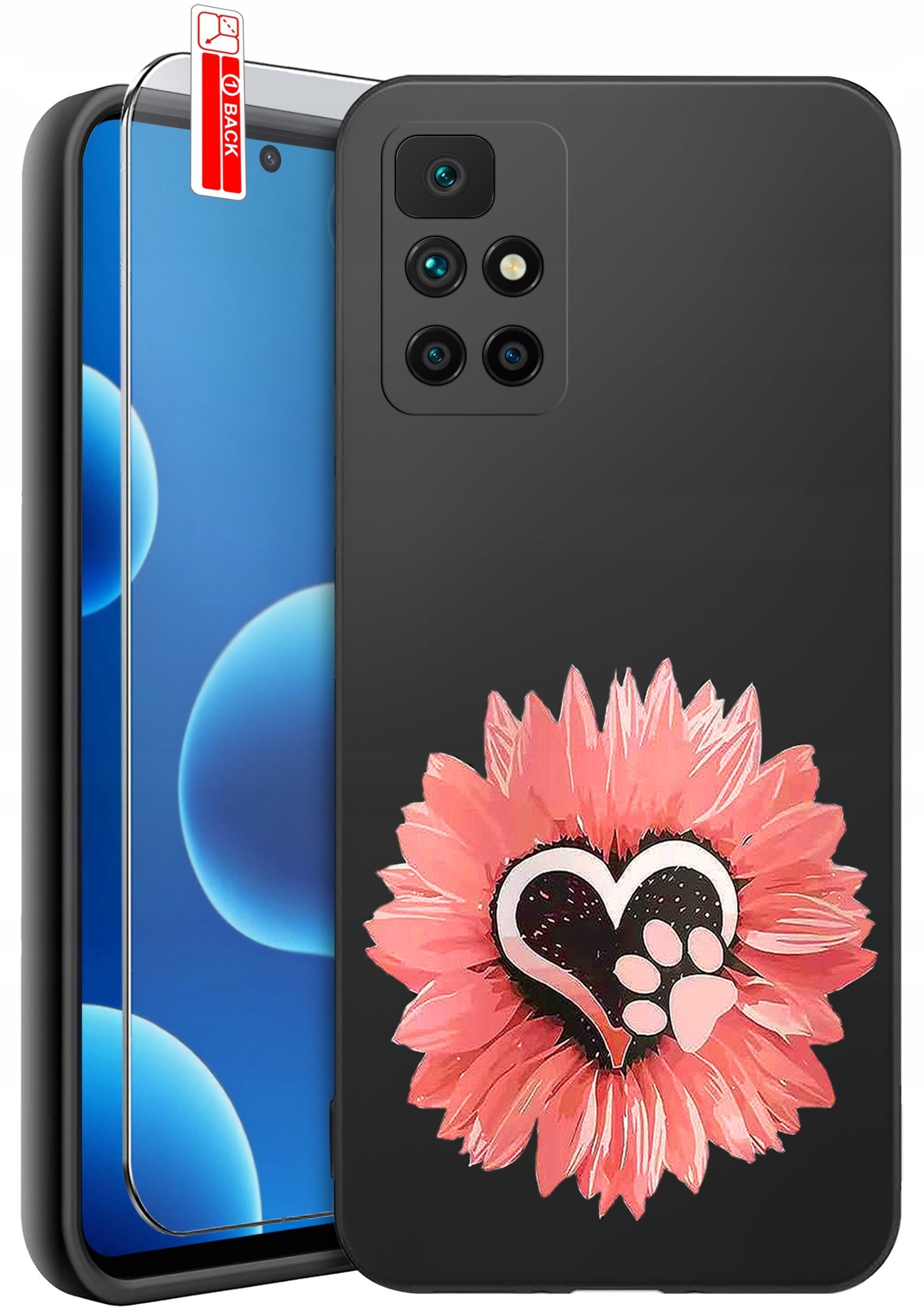 krainaGSM Etui Do Xiaomi Redmi 10 Wzory Silikonowe Matt Case + Szkło 9H