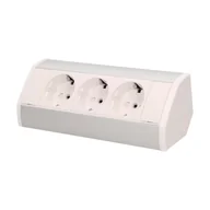 Gniazdka elektryczne - Orno Gniazdo meblowe potrójne Schuko biało-srebrne OR-GM-9001/W-G(GS) - miniaturka - grafika 1