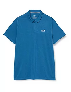 Koszulki męskie - Jack Wolfskin Męska koszulka polo Jwp Polo niebieski indigo blue L 1807131 - grafika 1
