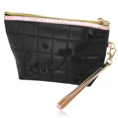 Kosmetyczki, organizery i kuferki - Kosmetyczka Pikowana Love Czarna - miniaturka - grafika 1