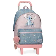 Plecaki - Disney Joumma Bags Stitch You are magical plecaki, plecaki szkolne, plecaki dziecięce, w zestawie dekoracyjny pompon, różne przegródki, Niebieski, Plecak 44 + wózek - miniaturka - grafika 1