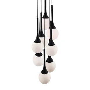 Kaskadowa lampa wisząca Jun 5171 Shilo łezki kule metalowa do salonu czarny - Lampy sufitowe - miniaturka - grafika 1