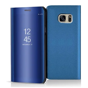 Etui na Samsung Galaxy S7, Flip Clear View z klapką, niebieski - Etui i futerały do telefonów - miniaturka - grafika 1
