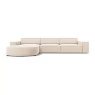 Narożniki - Beżowa aksamitna sofa narożna (lewy narożnik) Jodie - Micadoni Home - miniaturka - grafika 1