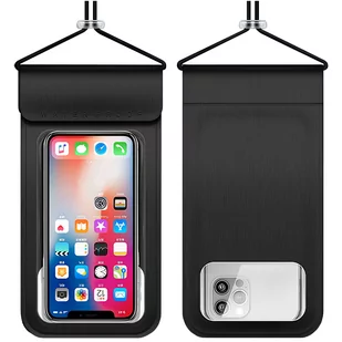Etui saszetka TWC1 wodoodporne wodoszczelne pokrowiec na telefon 6.8" IPX8 30M przezroczyste okienko Czarne - Etui i futerały do telefonów - miniaturka - grafika 1