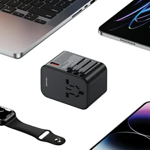 USAMS Adapter siec 1xUSB+2xUSB-C T62 65W 4w1 US/AU/EU/UK czarny/black CC199TC01 (US-CC199) Univesal Travel Charger - Ładowarki do telefonów - miniaturka - grafika 7