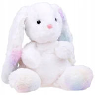 Maskotki i pluszaki - Pluszowy biały tęczowy Królik maskotka Pluszak 24 cm ZA4401 - miniaturka - grafika 1