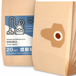 20x Worek do Odkurzacza Einhell Th-vc 1820 S Papierowy Duży Mocny Worki 2A - Worki do odkurzaczy - miniaturka - grafika 1