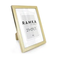 Ramki na zdjęcia - Ramka na zdjęcia A4 21x29,7 cm z podpórką Złota - miniaturka - grafika 1